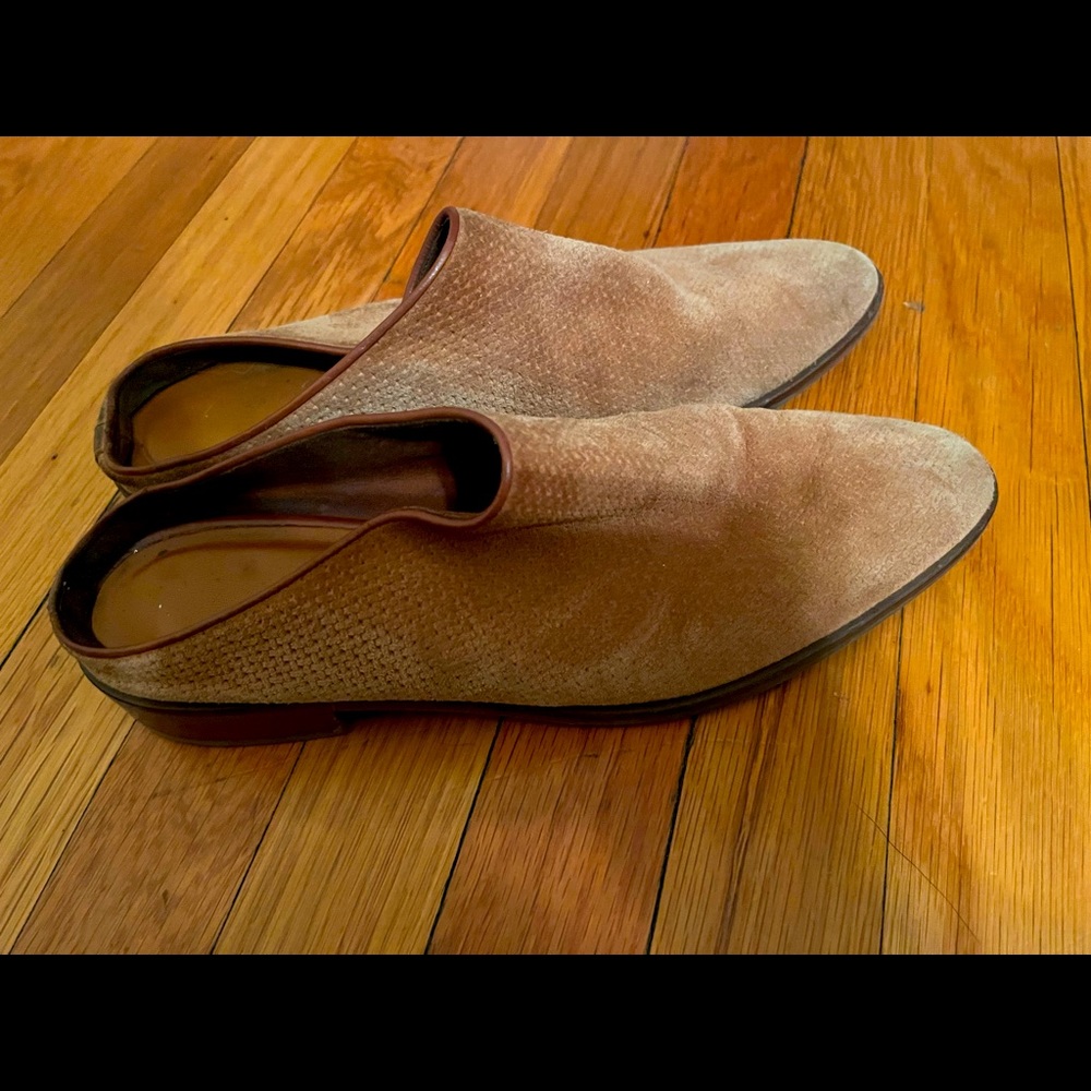 Size 10 Aquatalia camel color mules